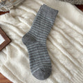 Simple Wool-Blend Striped Warm Crew Socks 6W8FSO676