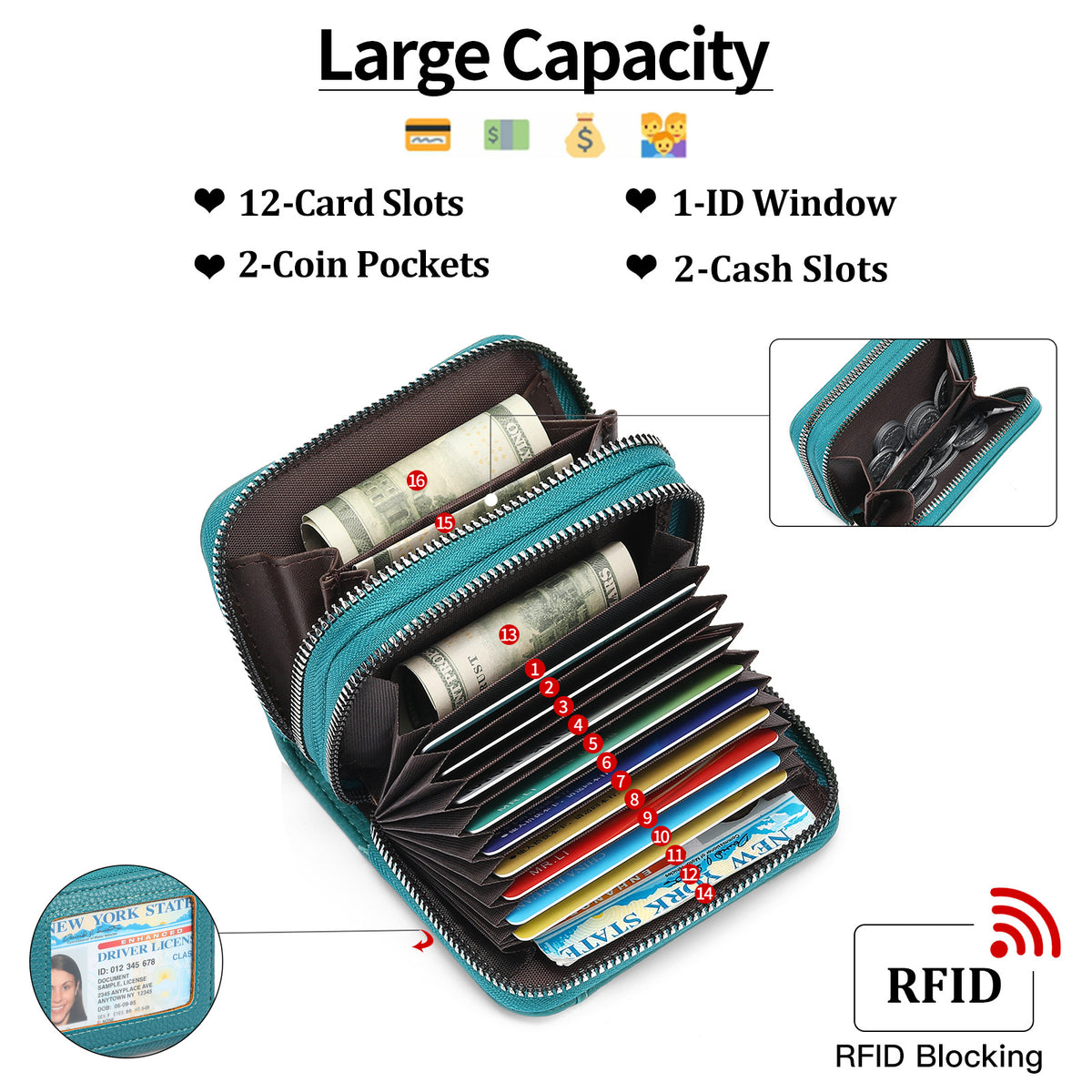 Leather RFID Blocking Wallet - DippedShop Wholesale - #5139
