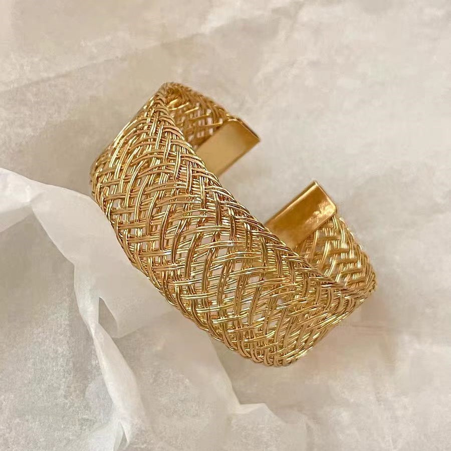 Vintage Gold Plated Hollow Wid - DippedShop Wholesale - #5619