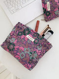 Retro Flower Embossed Portable Makeup Bag MK2BW6W10BOB394