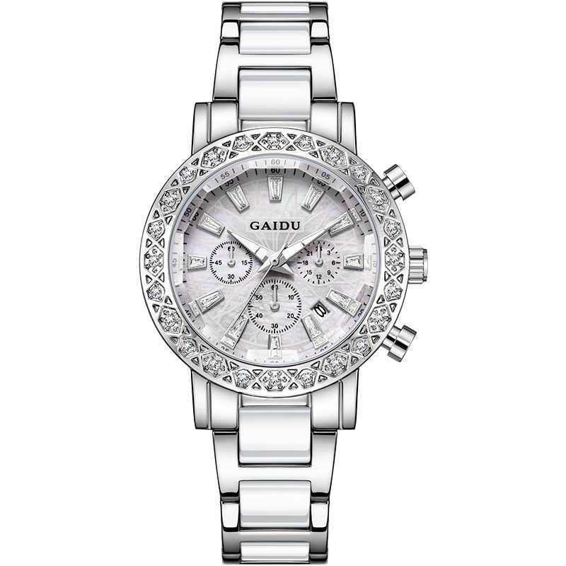 Luxury Diamond Chronograph Analog Quartz Watch MK2SSAS6W6JWA17