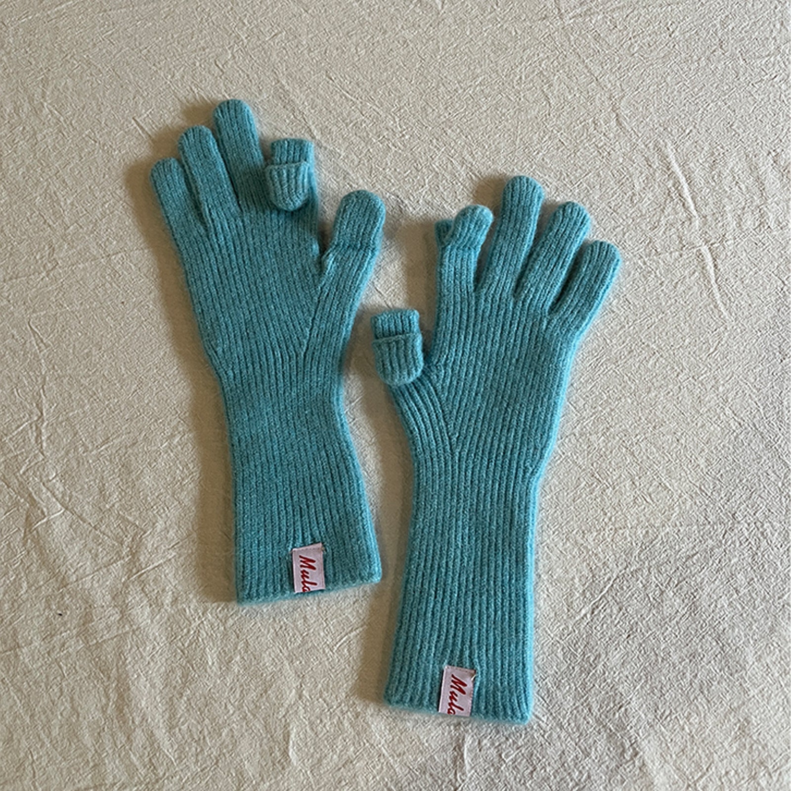 Minimalist Wool Blend Solid Color Knit Gloves 6W6GLO56