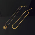 Minimalist Double Layer Sunflower Pendant Necklaces 6W6JNC650