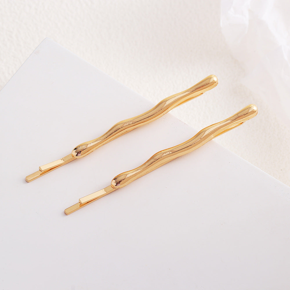 Elegant Gold Plated Geometric Metal Hair Clips MK2MBEP6W6HCP381