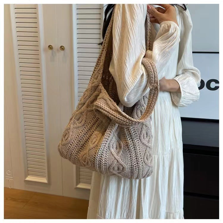 Simple Solid Color Large Capacity Tote Bag 6W10BBG1769
