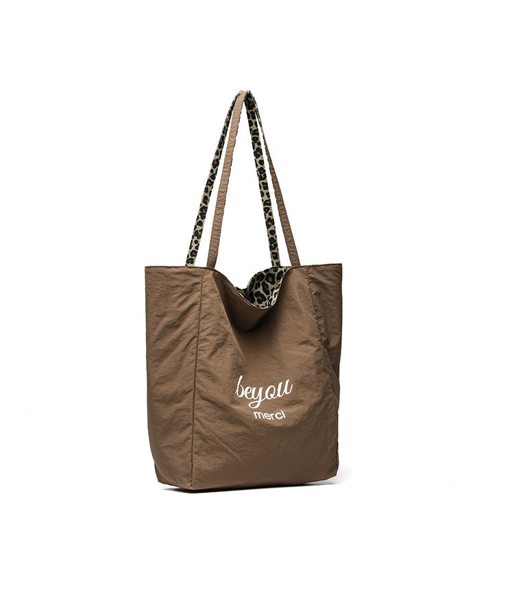 Leopard Print Reversible Large Capacity Tote Bag 6W10BBG2350