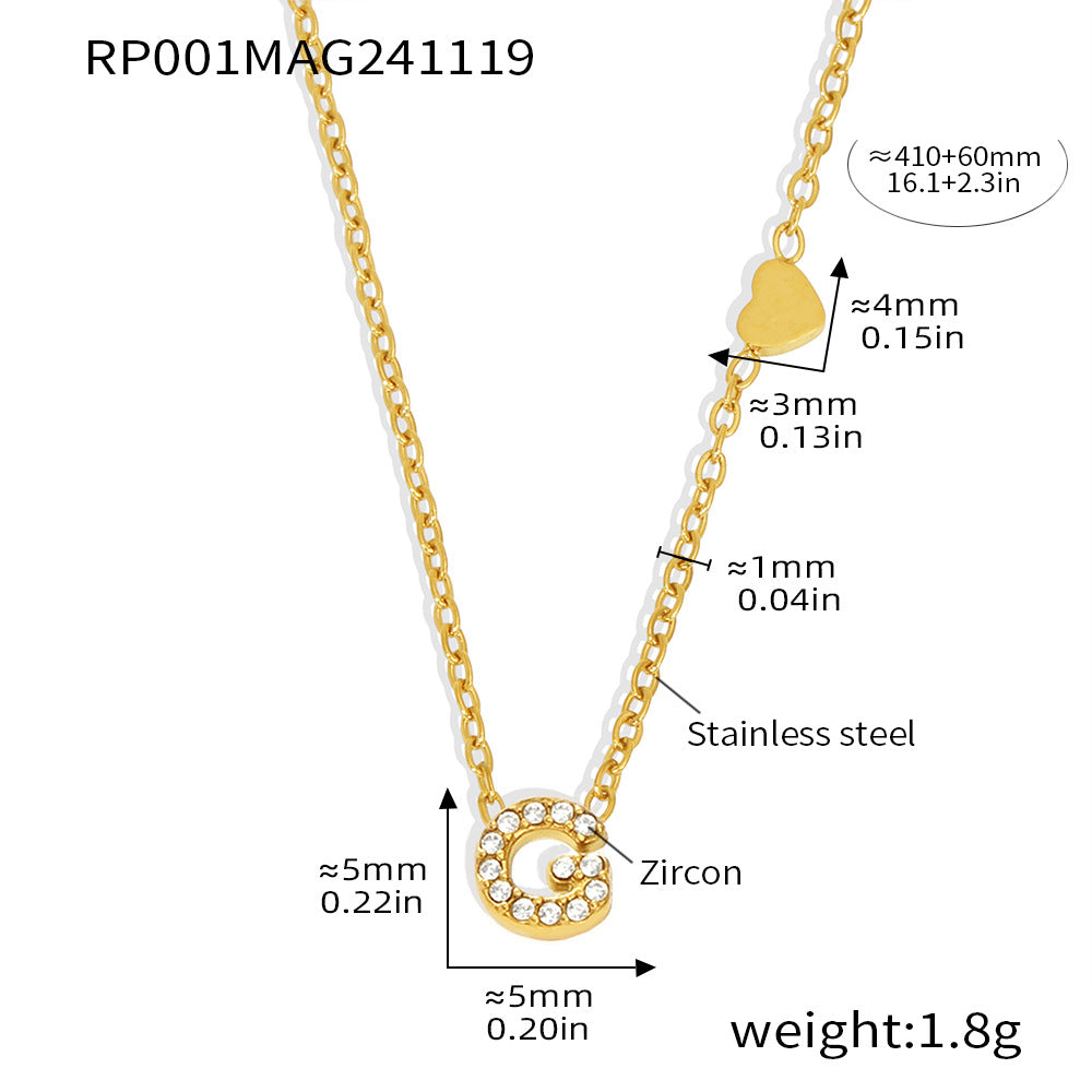 Gold Letter Pendant Choker - DippedShop Wholesale - #1555