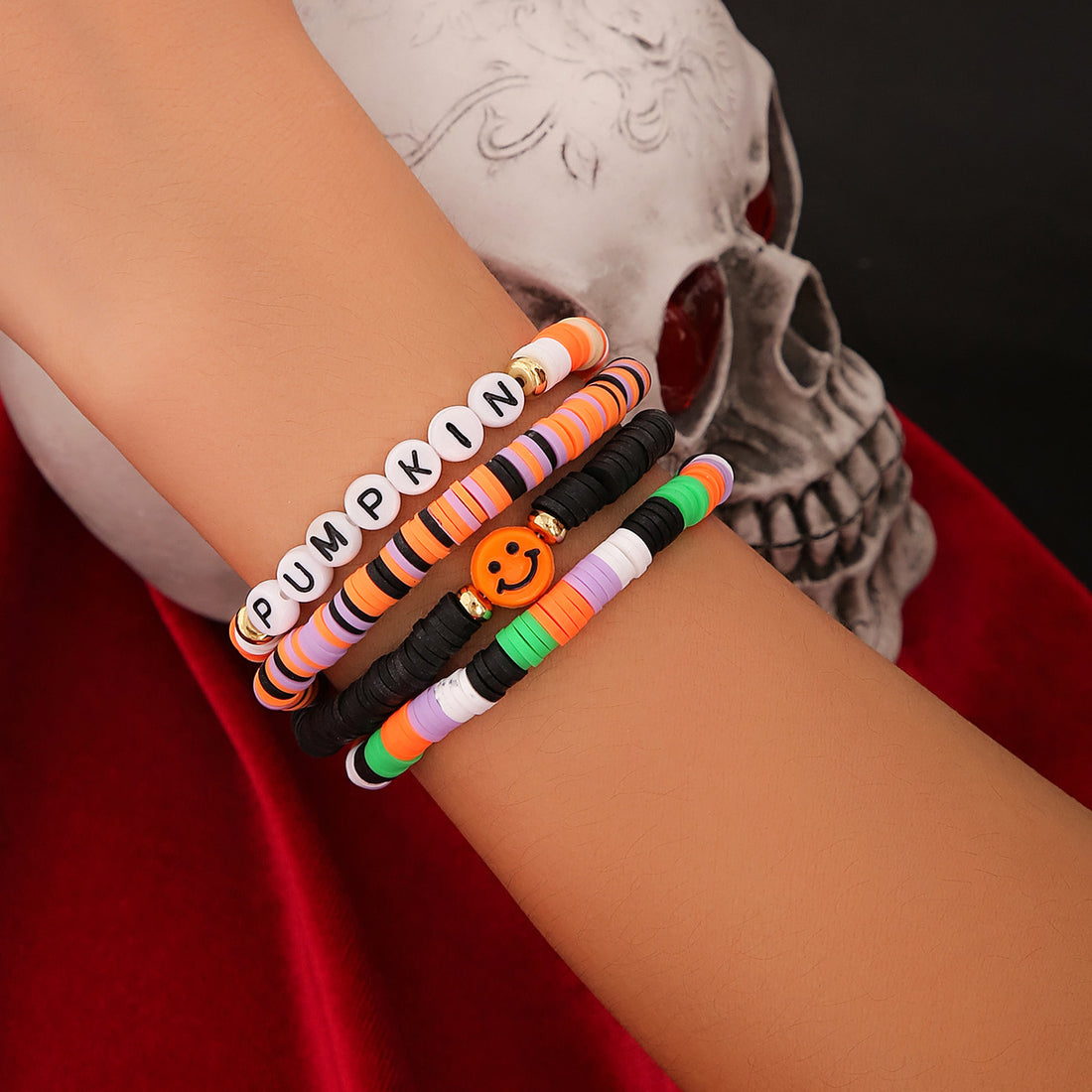 Halloween Colorful Beaded Stretch Bracelets DPJB2515