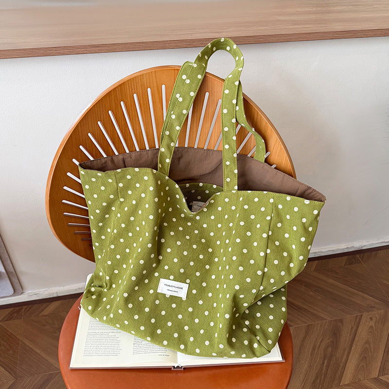 Simple Polka Dots Lightweight Canvas Tote Bag 6W10BBG2471