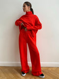 Loose High Collar Knit Set - DippedShop Wholesale - #2691