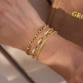Chunky Gold Plated Cubic Zirconia Chain Bracelet 6W6JBR359