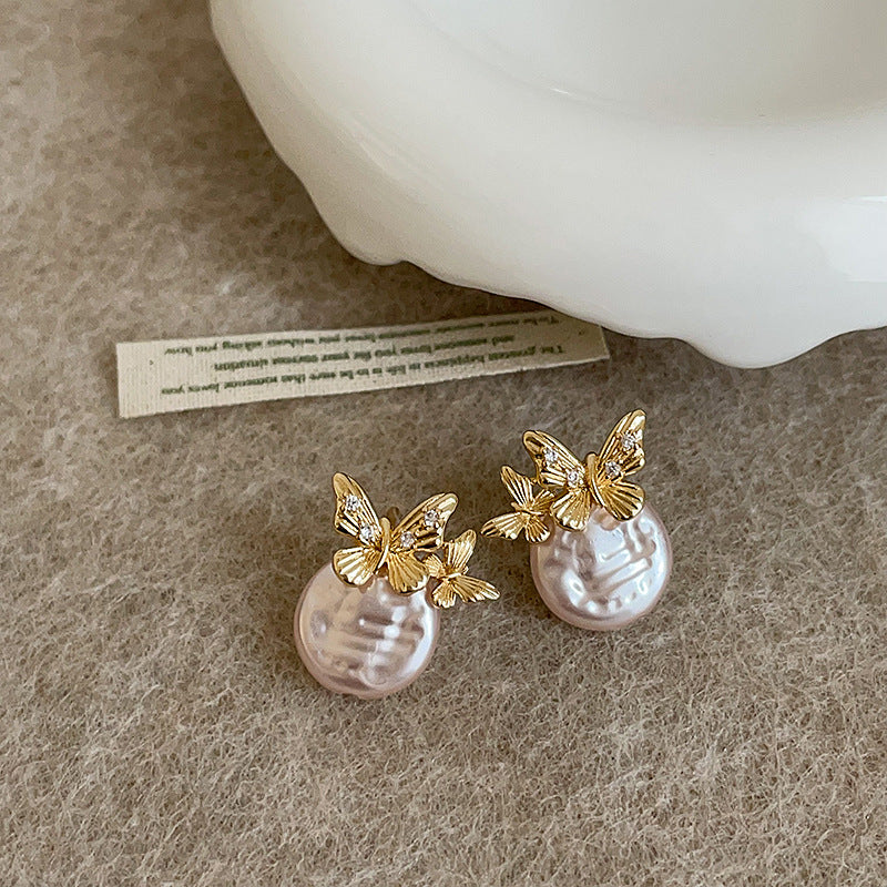Star Pearl Dangle Hoop Earrings - DippedShop Wholesale - #8211