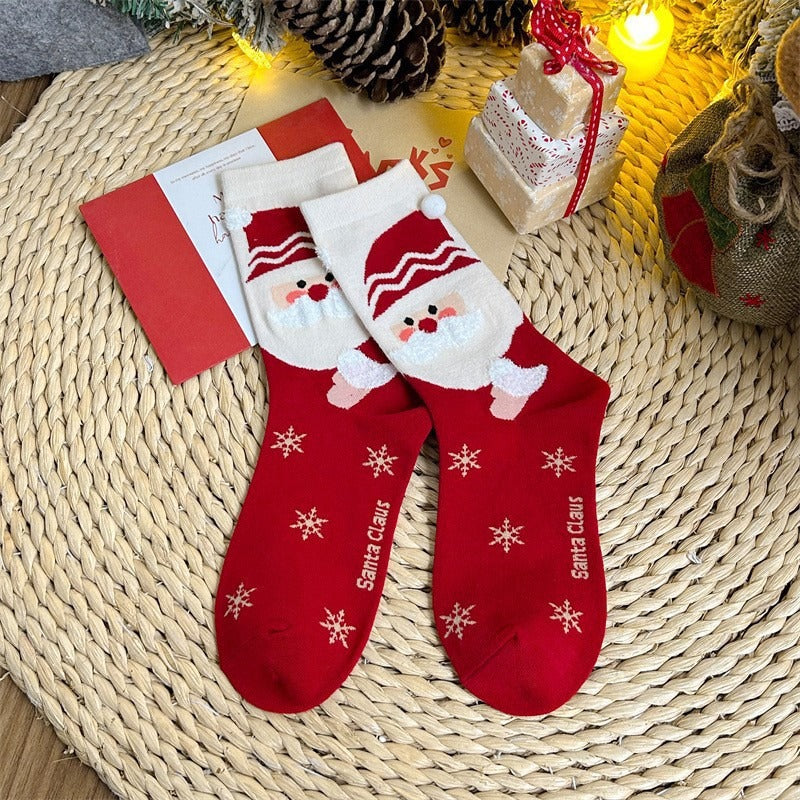 Cute Cartoon Funny Christmas Printed Crew Socks 6W8FSO908