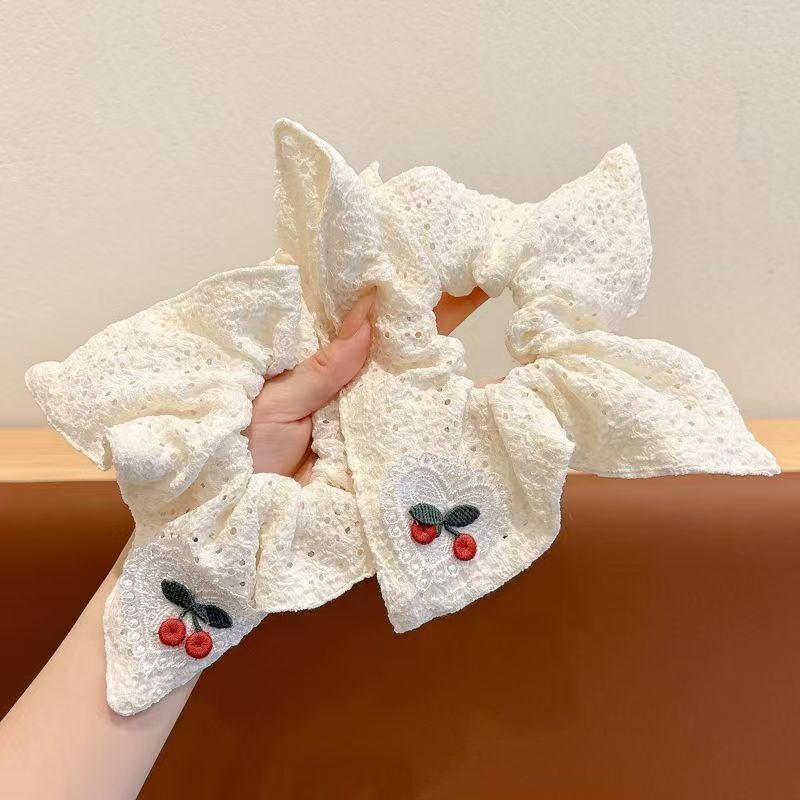 Cherry Lace Hair Scrunchie - DippedShop Wholesale - #5555
