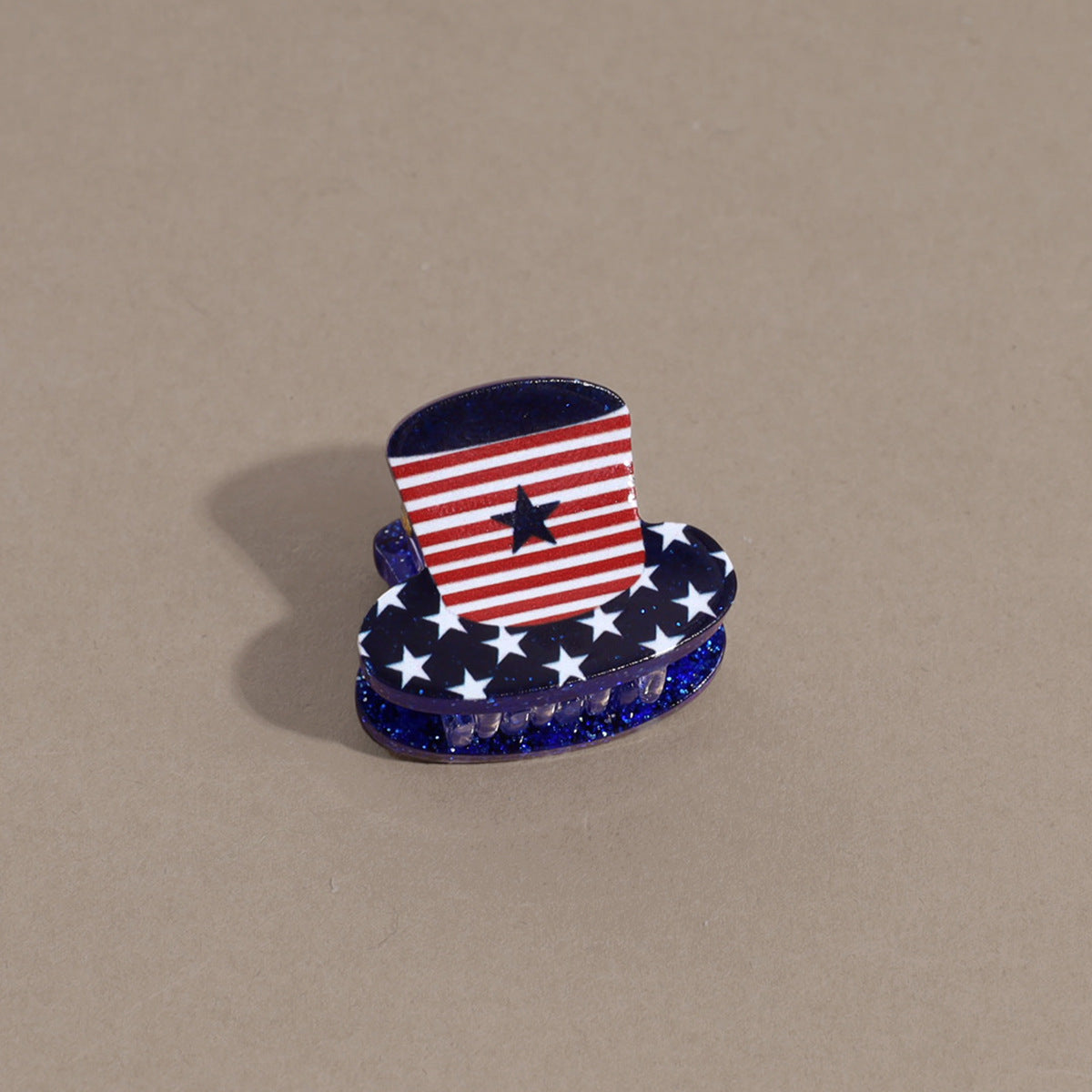 Trendy American Flag Hat Shape Lightweight Hair Clip 8AS6HCP61T