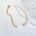 Fashion Gold Plated Pearl Link Chain Bracelet 6W6JBR366