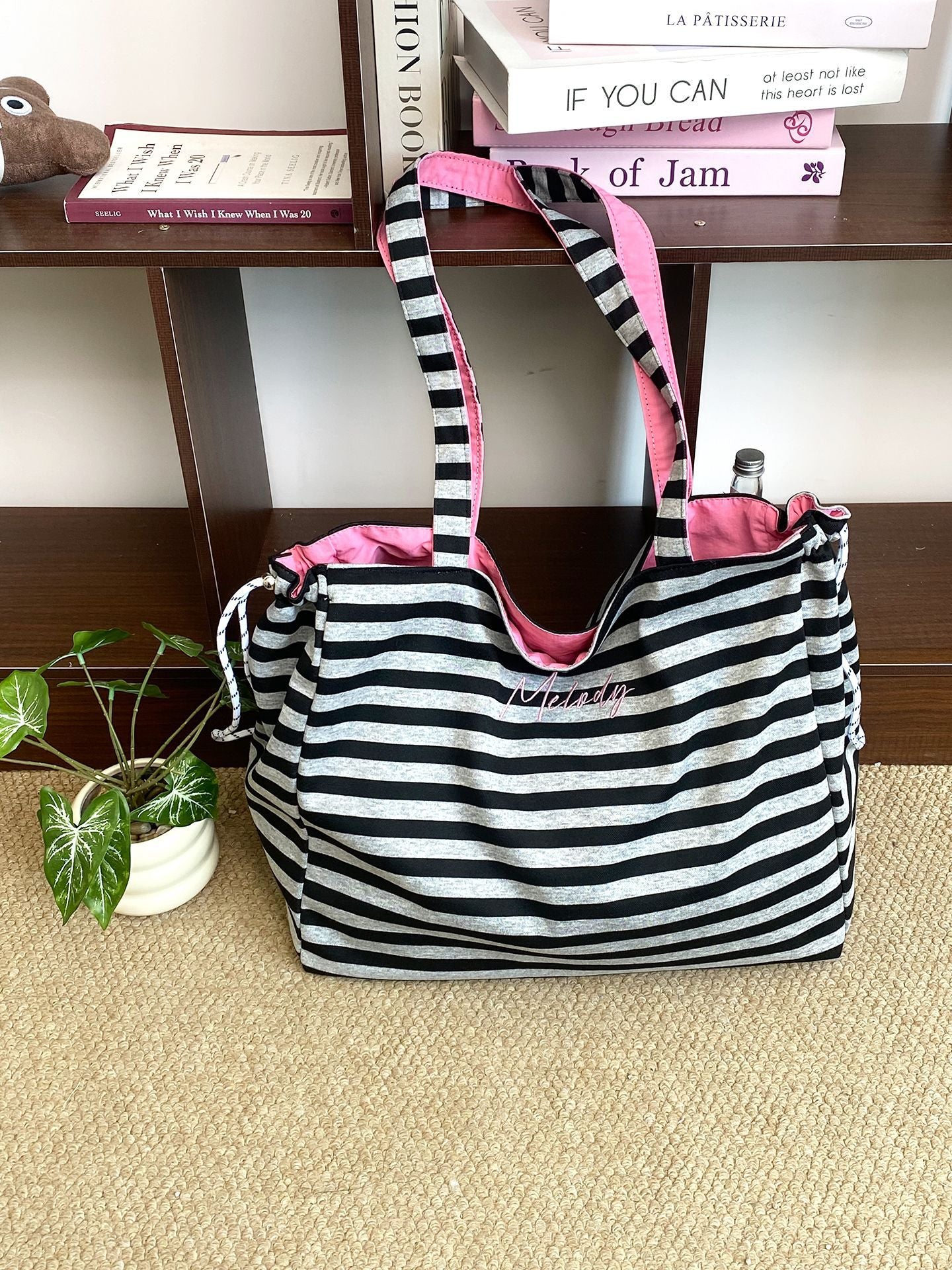 Stylish Star Reversible Drawstring Tote Bag MK2BLW6W10BBG568