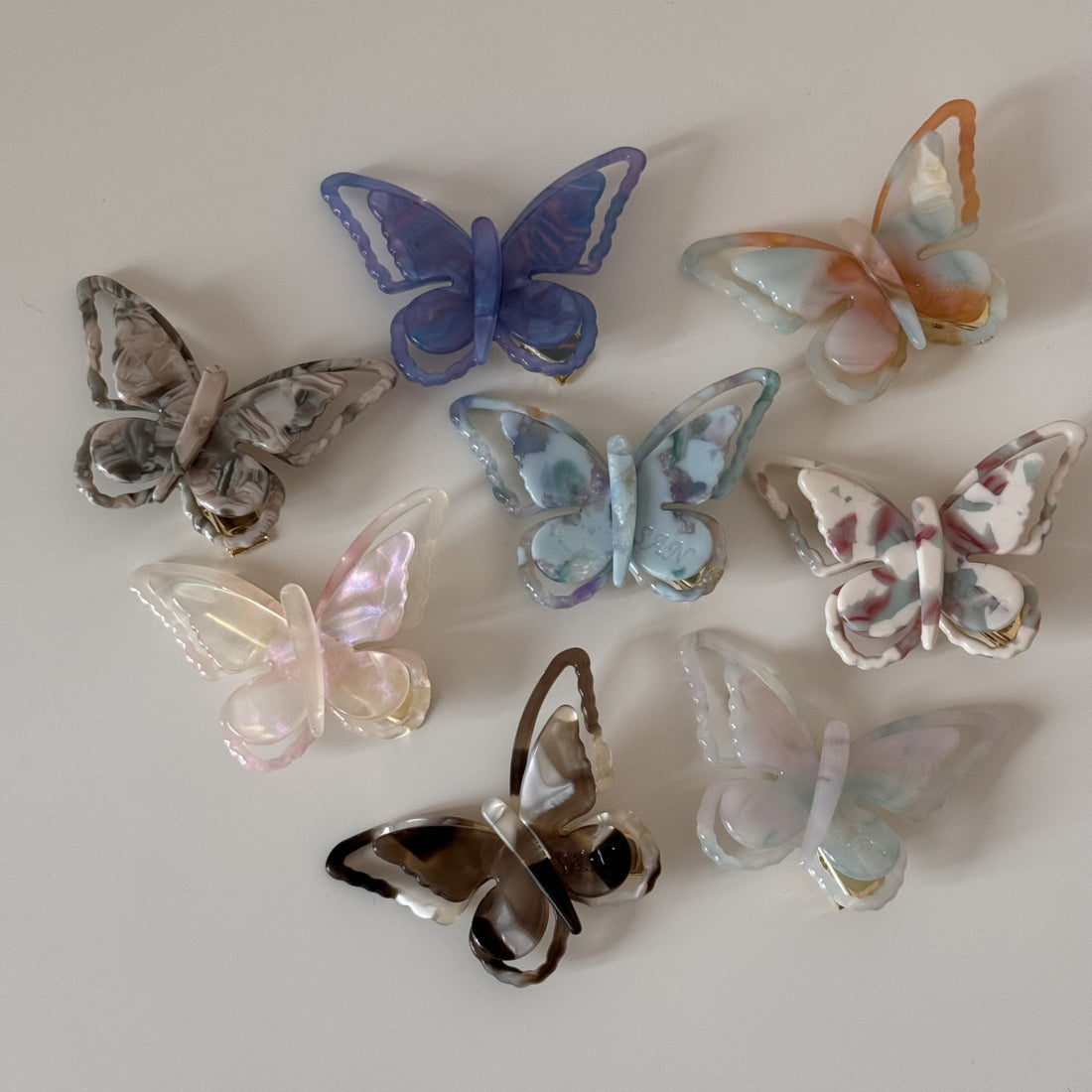 Elegant Iridescent Butterfly Acetate Hair Clip DP25E872