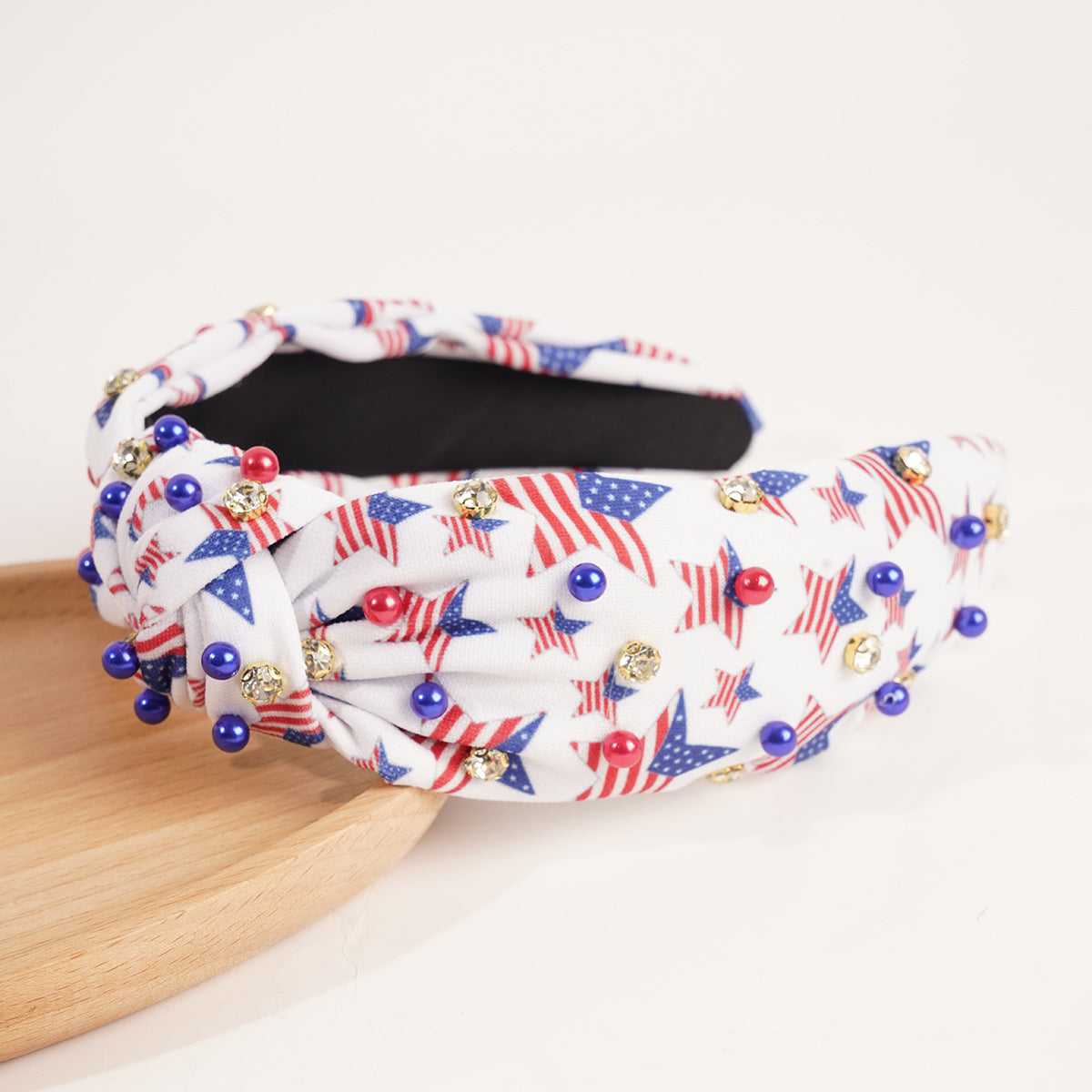 Color Block Star Pattern Pearl Hair Band 8AS6HBD56T