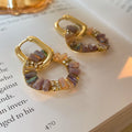 Sparkling Cubic Zirconia Double Hoop Drop Earrings 6W6JER721