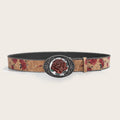 Vintage Rose Print Metal Rose Bucket Belt 6W6JBT216