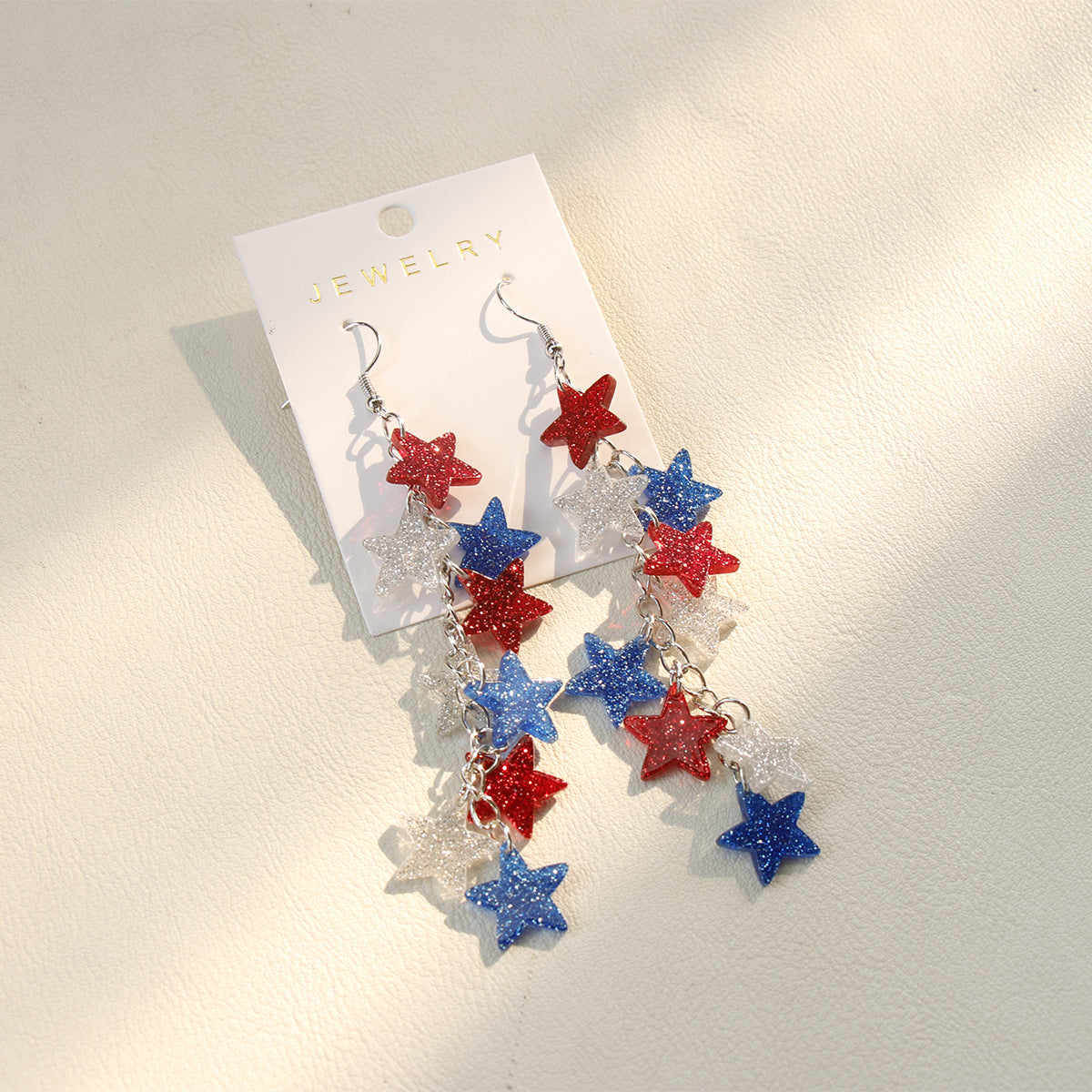 Trendy Glitter Star Pendant Dangle Earring 8ZA6JER189L