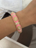 Chunky Colorful Enamel Gold Plated Bangle Bracelet 6W6JBR608