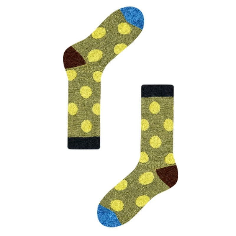 Polka Dots Color Block Mid-Calf Socks 6W8FSO705