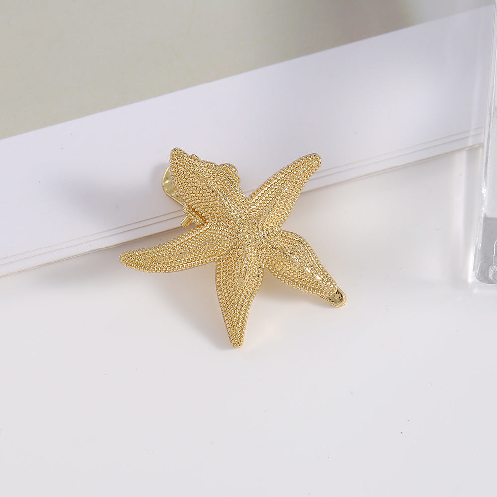 Minimalist Starfish Shell Gold Plated Hair Claw MK2MBEP6W6HCP369