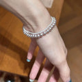 Stylish Double Layer Pearl Rhinestones Bracelets 6W6JBR487