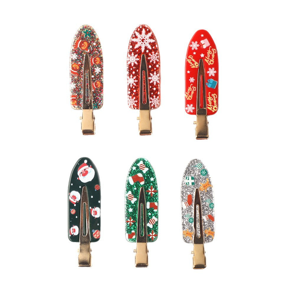 Christmas Print No Crease Duck Billed Hair Clip 6W6HPN97