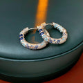 Retro Cubic Zirconia Statement Hoop Earrings 6W6JER741