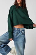 Solid Round Neck Sweater - DippedShop Wholesale - #7971