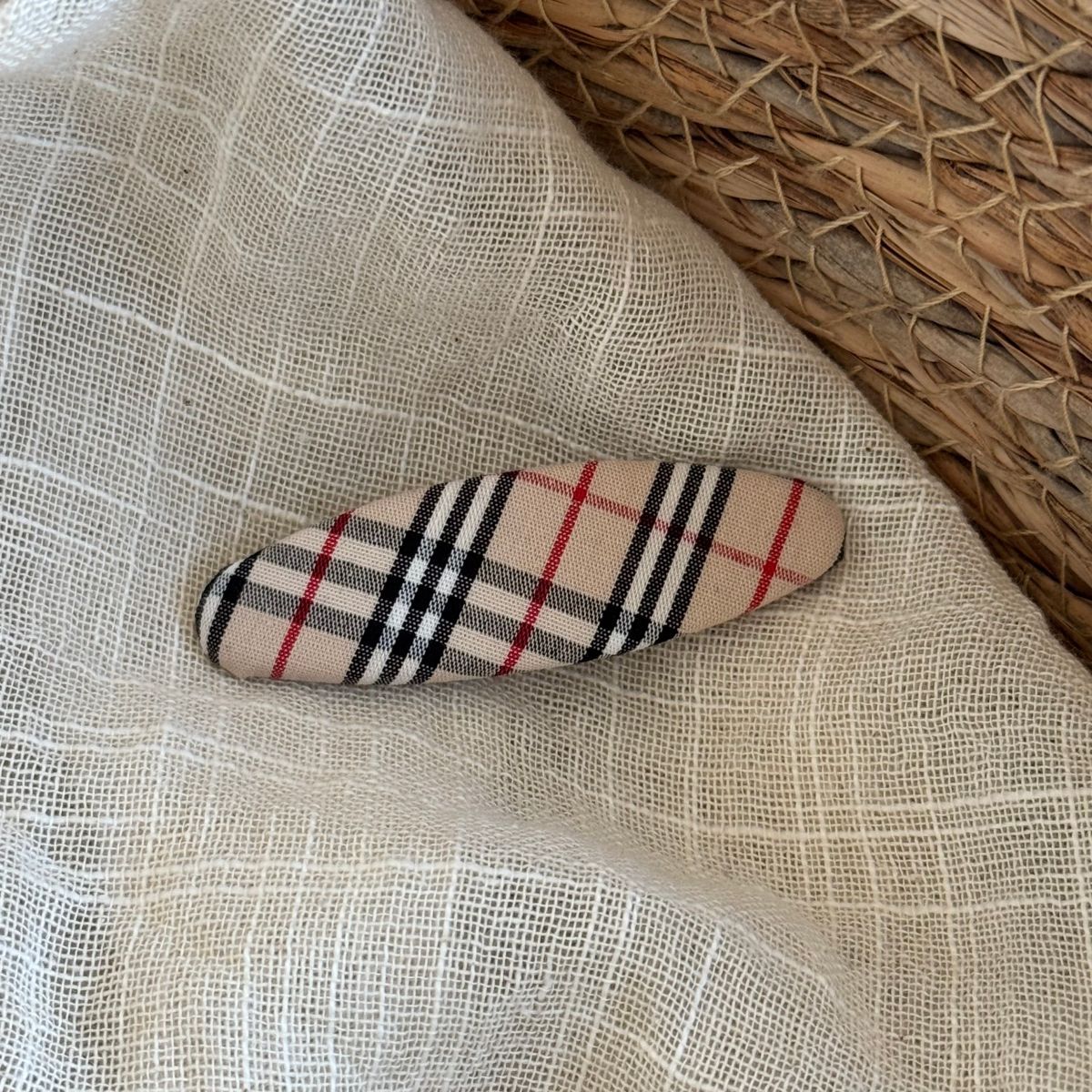 Plaid Snap Hair Clip - DippedShop Wholesale - #9315
