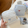 Minimalist Striped Print Bowknot Embroidery Cosmetic Bag 6S5CO125