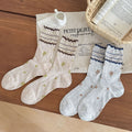Ruffle Floral Mid Calf Socks - DippedShop Wholesale - #5571