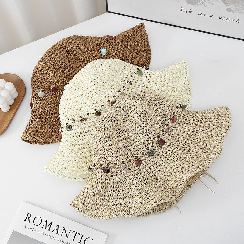 Solid Straw Sun Hat - DippedShop Wholesale - #5347