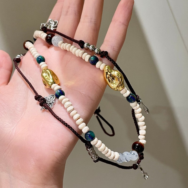 Beaded Braided Choker Necklace - DippedShop Wholesale - #4067