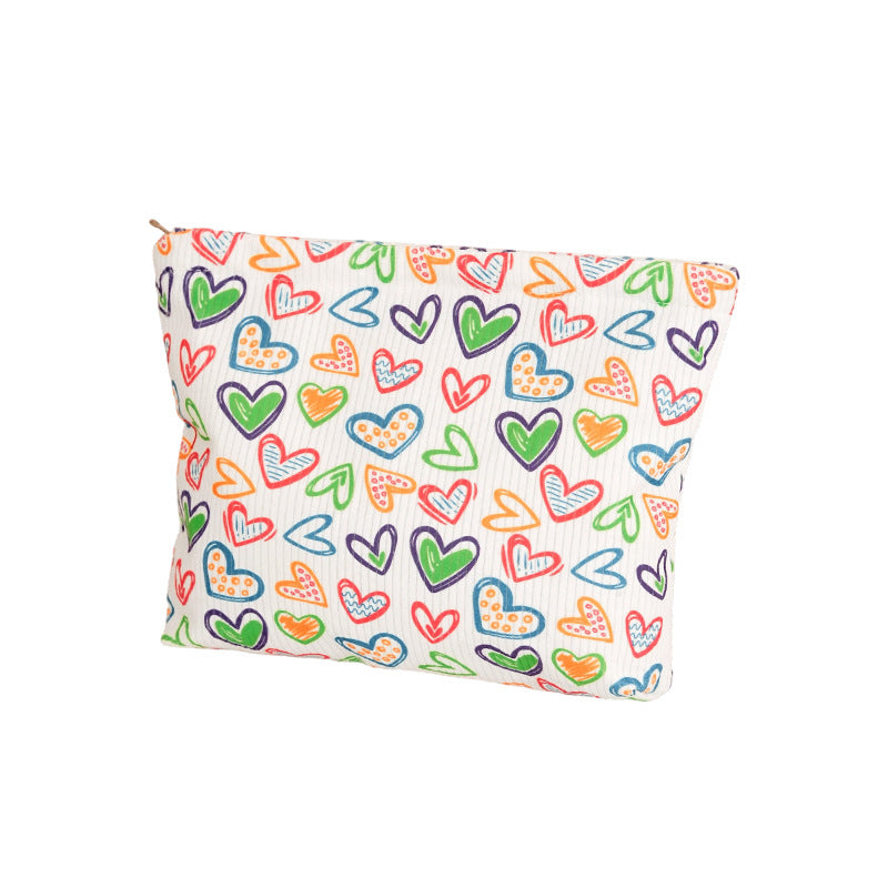 Corduroy Cartoon Cosmetic Bag - DippedShop Wholesale - #3251