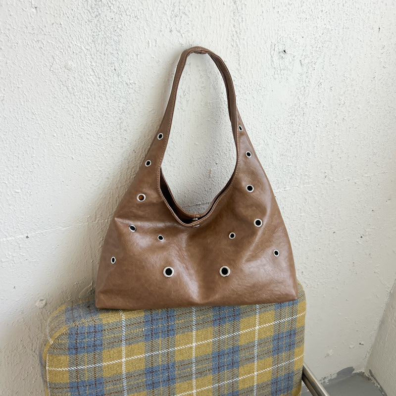 Trendy Punk Metal Grommet Handbag Shoulder Bag 6W10BBG1897