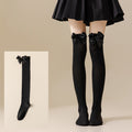 Christmas Bow Pom Pom Thigh High Socks 6W8FSO914