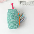 Retro Color Contrast Plaid Portable Pencil Pouch 6S10BOB1043