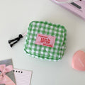 Cute Plaid Quilted Shell Mini Makeup Bag MK2BW6S10BOB58