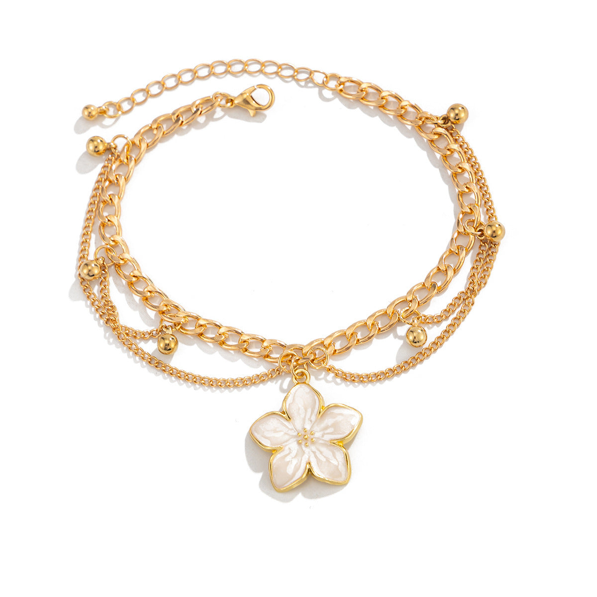 Gold Plated Blue Flower Pendan - DippedShop Wholesale - #6883