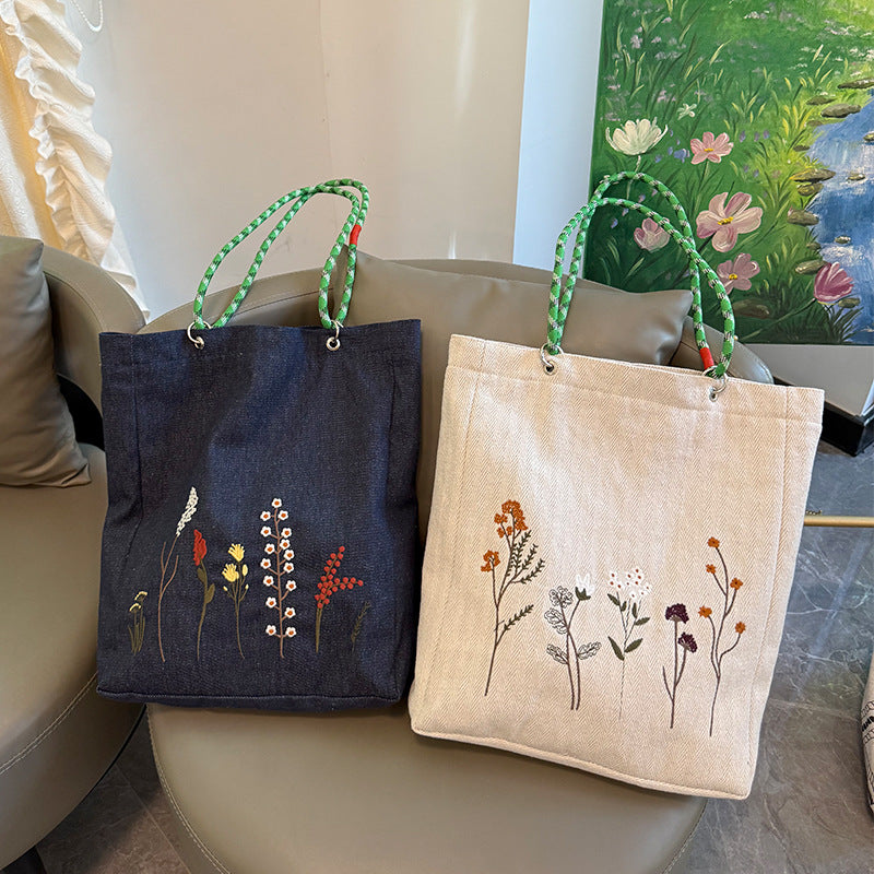 Vintage Floral Denim Tote - DippedShop Wholesale - #3747
