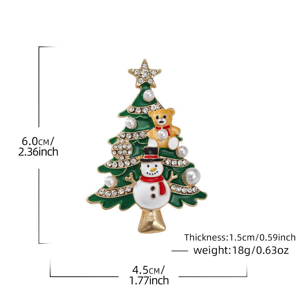 Christmas Series Enamel Rhinestone Brooch 6W6JPB63