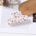 Fresh Rhinestone Floral Print Acetate Hair Claw 6W6HCP1299