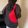 Simple Solid Color Nylon Outdoor Crossbody Bag 6W10BBG1399