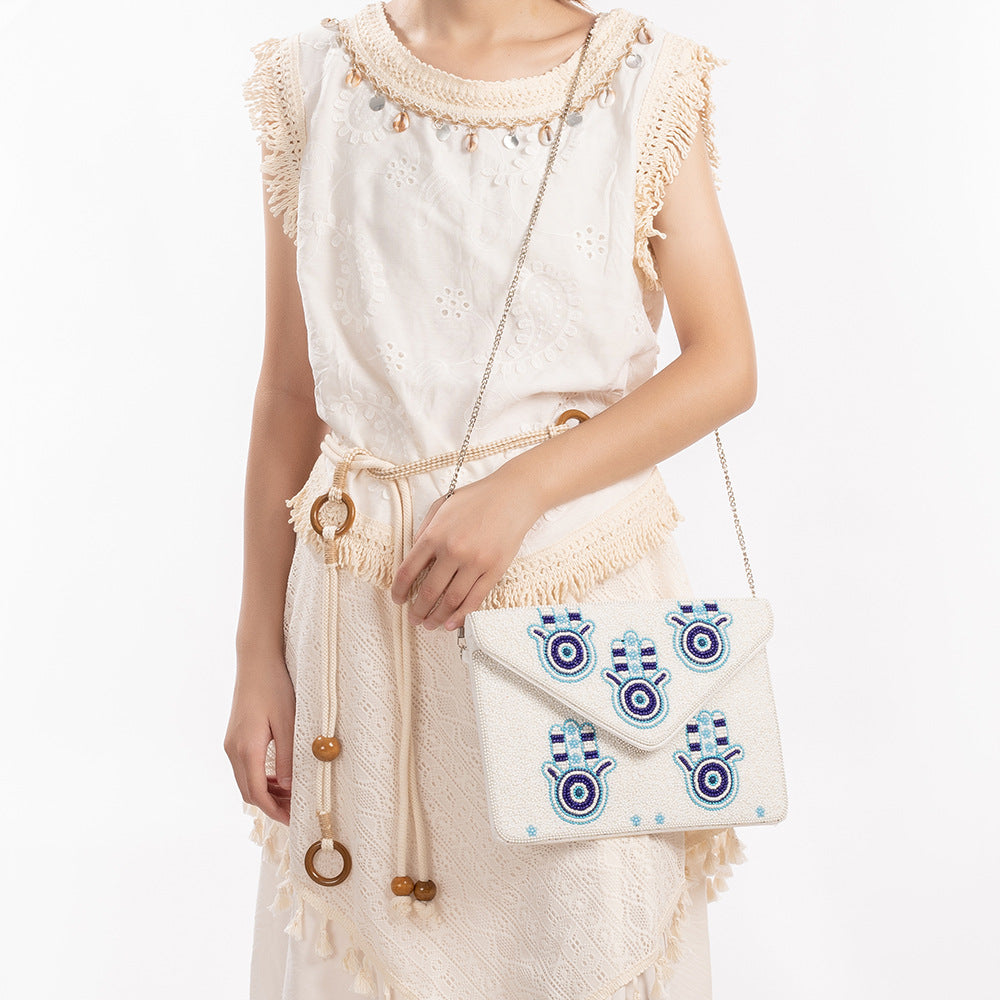 Boho Floral Beaded Handbag - DippedShop Wholesale - #4771