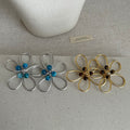 Trendy Hollow Out Flower Beaded Stud Earrings 6W6JER590